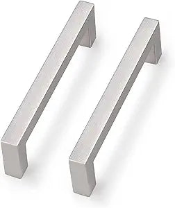 Probrico 4 Inch Satin Nickel Cabinet Pulls Stainless Steel, 30 Pack Door Cabinet Handles,Drawer Dresser Pull Knobs Kitchen Furniture Hardware for Cupboard Wardrobe,Total Lenght:4-1/2 Inch (114mm)