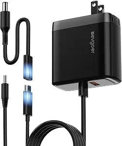 65W Dell Charger for Laptop, Dell Computer Charger USB-C for XPS, Inspiron, Latitude and Vostro Models, Power Cord 4.5 * 3.0 mm and 7.5 * 3.0 mm Compatible with Both 65W 45W (Foldable AC Plug)