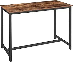 HOOBRO Bar Table, Rectangular Pub Table, 47.2 Counter Height Bar Table, Industrial Bar Height Table, Dining Table for Kitchen, Living Room, Easy to Assemble, Rustic Brown BF50BT01