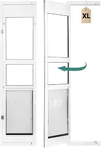 ONLY Left Open & Amount XL Dog Door for Sliding Glass Door - 81 3/4 Inch Doggy Door for Large - Extra Large Sliding Door Dog Door Insert