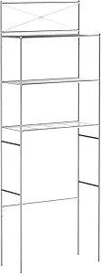 Zenna Home Over the Toilet Storage Shelf Space Saver, Behind Toilet Bathroom Organizer and Storage, Metal Bathroom Organizer with 3 Shelves, Satin Nickel