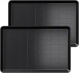Holiwei 35.4" 2PC Dog Crate Tray Replacement fit for Metal Dog Crate Dog Cage Pans Plastic Tray