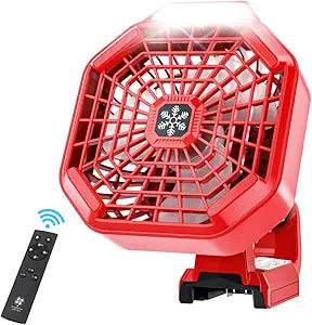 3 in 1 Camping Fan with LED Lantern Compatible with MWK 18V Battery, 3 Speed Battery Operated Fan with Remote, USB Port, 3 Wind/Brightness Modes, Timer