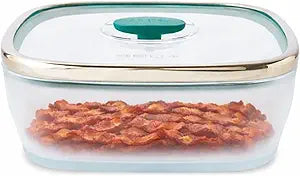 Anyday 10-Cup Square Glass Food Storage with Glass Lid | Plastic-Free Meal Prep & Microwave Cookware | Stackable Airtight Storage Container with Vented Lid for Microwave-Safe Reheating