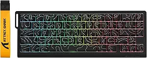 ATTACK SHARK X68 PRO HE Wireless Rapid Trigger Gaming Keyboard with Adjustable Actuation,8K Polling Rate,Hall Effect Magnetic Switch,Hot-Swap,RGB Backlit,BT/2.4GHz/Wired,for FPS Games-Black