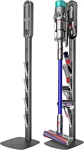 Vacuum Stand for Dyson Gen5 V15 V12 V11 V10 V8 V7 V6  Stable Metal Holder w/Hidden Cord Management & 4 Hooks, Storage Rack for Dyson Cordless Vacuum & Accessories, Easy Assembly, Dark Gray