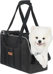 Dog Purse Carrier for Small Dogs Cats Rabbits Up to 12lbs, Lightweight Pet Sling Carriers with Crossbody Strap, Portable Puppy Soft Sided Tote Bag Carrier for Vet,Hiking,Travel Black