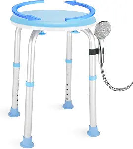 FSA/HSA Adjustable Swivel Bath Seat Shower Chair for Inside Shower, Shower Seat for Inside Tub Bathroom Bench Bath Chair for Elderly and Disabled (Blue)