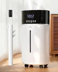 Yokekon Cool and Warm Mist Humidifier Large Room, 4.76Gal/18L Humidifiers for Home 2500 sq ft, Air Humidifiers for Bedroom with Diffuser&Extended Tube, Whole House Humidifiers for Nursery Baby Plants