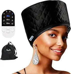 Hair Steamer for Natural Hair (Home Use) - 10-Speed Temperature Control, Fast Heating & Deep Strand Nourishment Heat Cap