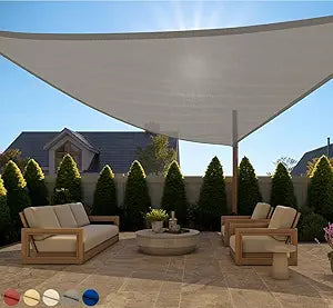 GORILLA GRIP Heavy Duty Sun Shade, UV Protection Fade Tear and Rust Resistant Triangle Sunshade Canopy, Curved Edges Blocks Sunlight, Breathable Sail, Outdoor Patio, Lawn Garden, 16x16x16, Graphite