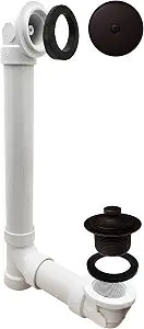 Westbrass Pull & Drain Sch. 40 PVC Bath Waste with One-Hole Top Elbow, Oil Rubbed Bronze, D49721-12