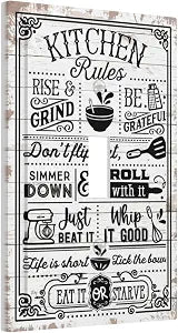 Western Funny Kitchen Rule Decorative Single Toggle Device Decorator Outlet Light Switch Cover Rustic Dinner Room Home Famliy Country Cafe Restaurant Sign 1-Gang Electrical Face Wall Plate Cover