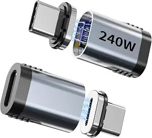 240W USB4 90 Magnetic USB-C Adapter 2-Pack 24Pin for Mac/PC
