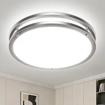 libtit 13-Inch Flush Mount Ceiling Lights, Dimmable 3000K-6500K Adjustable LED Ceiling Light, 24W Round Slim Light Fixture, Brushed Nickel for Kitchen, Bedroom, Bathroom, Hallway-ETL Listed