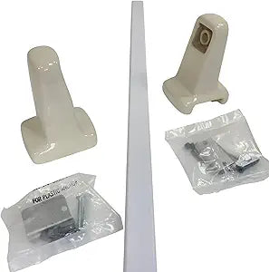 Beige Bone Almond Ceramic Towel Bar Rod Rack Post Holder Porcelain Screw-in Bracket Set Drywall Clip-on Anchor Vintage Mid Century Modern Retro