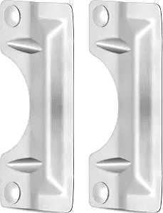 Landhoow 2 Pcs Door Latch Guard 3" x 7'' Stainless Door Latch Cover, Silver