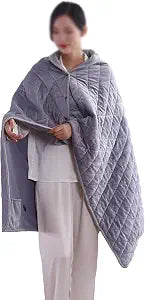40"x55" Cordless Heated Blanket, Portable Heated Blanket Battery Operated, Cozy Soft Wearable Heated Shawl, 3 Heat Settings, Auto-Off, Machine Washable(Gray,Shawl)