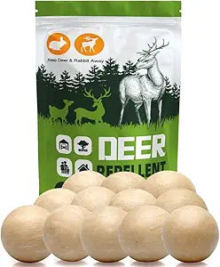 Deer Repellent for Plants, Rabbit Repellent for Garden, Deer and Rabbit Repellent Outdoor, Bunny Repellent, Keep Deer Away from Your Garden/Yard, 90 Days Protection, 12 Packs