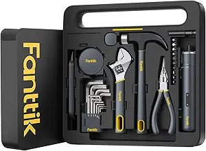 Fanttik S1 NEX Studio Electric Screwdriver Tool Kit, 3 Torque Settings, Max 6N.m, 10 Magnetic Bits, 7 Types Tools, Hex Keys, Spanner, Claw Hammer, Household Tool Kits for Home Repairs, Idea DIY