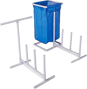 SWIMLINE HYDROTOOLS Pool Side Organizer Towel Rack With Removable Mesh Hamper For Outdoors & Indoors Pool Patio Bathroom Poolside Accessory Holder Bar Drying Stand