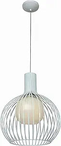 Chuki - 1-Light 8"dia Pendant - White Finish - Opal Glass Shade