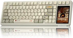 Aula L99 Wireless Mechanical Keyboard with Smart Touch Screen,Tri-Mode Hot Swappable Custom Gaming Keyboard,RGB Backlit,PBT Keycap,Gasket Mount Creamy Sound Computer Keyboards for Office PC,84 Keys