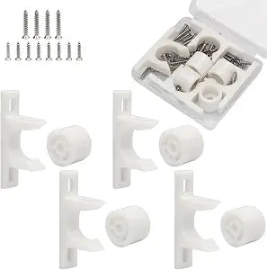 4 Pairs False Cabinet Front Clip, White, Screws Included