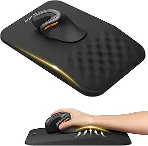 ProtoArc MP50 Ergonomic Mouse Pad with Wrist Support, Lycra Surface, Black
