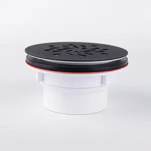 PVC-Slvent Weld Shower Base Drain with Stainless Steel 304 Strainer and Hook 2-Inche (Matte Black)