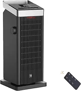 BREEZOME Space Heater for Indoor Use, 1500W Fast Heating Electric Heater with Thermostat, 90┬░Oscillating PTC Ceramic Heater, 24H Timer