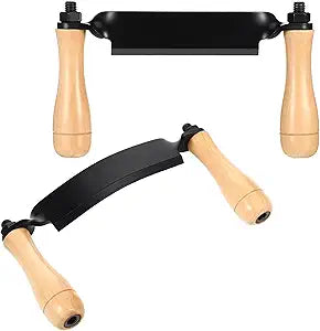WILLBOND 2 Pcs 5 Inch Draw Shave Knife Set Draw Shave Knife Straight and Curved Woodworking Debarking Hand Tool Wood Razor Shaving Wood Barking Tool for Men(Straight, Curved)