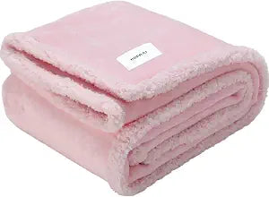 Waterproof Pet Blanket for Medium Large Dogs Washable Fluffy Thick Jacquard Shag Fleece Warm Sherpa Pet Blanket Cats Puppy Couch Protection (Pink XXL85*85inches)