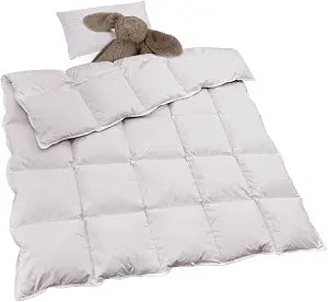 zzlamb Warm Baby Quilt Crib Comforter Small Duvet Insert, Toddler Down Comforter Kids Crib Blanket, Lightweight Soft Brushed Noiseless Shell Down Proof Machine Washable, Misty Grey 41x48in