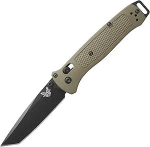 Benchmade - Bailout Tactical EDC Knife, Plain Edge, Tanto Blade with Ranger Green Grivory Handle (537BK-06)