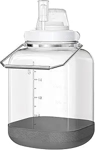 Daitouge 5 Gallon Large Fermentation Jars, Pickle Jar, Wide Mouth Airtight Glass Jar with Scale Mark, Glass Water Jug with Stainless Handles for Pickling, Brewing, Dry Storage