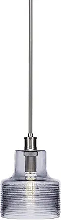 Toltec Lighting Aurora 1 Light Pendant in Brushed Nickel (1902-BN-BLU)