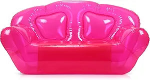 Kigley Inflatable Chair Blow Up Couches Transparent Inflatable Sofa Seat Yard Patio Portable Air Couch Furniture for Outdoor Indoor Camping Beach Room(Double Seat,Pink)