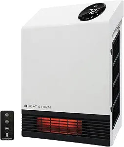 Heat Storm Deluxe Space 1000 Watt Infrared Wall Mount Electric Heater, White