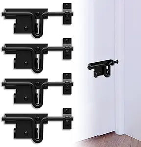 6.4 Inch Heavy Duty Slide Bolt Latch, Bi-Directional Gate Latch with Protective Coating, Solid Hardware Thickened Bolt Latch for Left or Right Hand Swinging and Sliding Doors-4 Pack