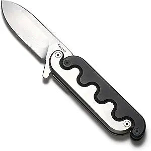Craighill Sidewinder Knife  Collectors Folding Pocket Knife with 2.5" 12C27N Steel Blade, Liner Lock Cutting Tool, Sculptural Design, Stainless Steel  5.6 oz