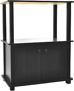 Freestanding Three Shelf Double Door Storage Floor Cabinet, Multi Room Use, Espresso Woodgrain Finish, No Tools Required, 23.75 Inch Width x 11.75 Inch Depth x 29.75 Inch Height