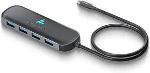 Type C to 4 Port Wozoyo USB 3.2 Hub, 4XUSB 5 Gbps, Data Transfer Upto 5Gbps, Plug & Play, Multiport Type C Hub with 30cm Cable, Compatible with MacBook, Tablet, Smartphones and Type C Enabled Devices