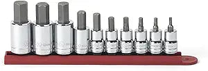 GEARWRENCH 10 Pc. 3/8" & 1/2" Drive Hex Bit Socket Set, SAE - 80579