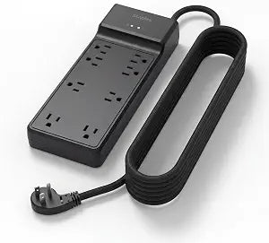 Staples TECH 8-Outlet Surge Protector, 12 Ft Cord, 4500J, ST62782