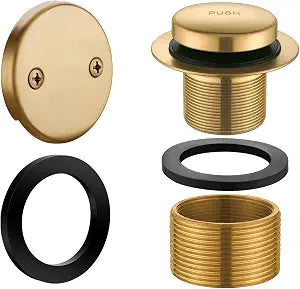 Two-Hole Style Tip-Toe Bathtub Drain Kit, Champagne Bronze