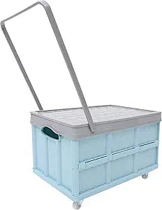 Collapsible Storage Bins with Lids, Folding Plastic Stackable Utility Crates 30L, Plastic Tote Storage Box Container Stackable Folding Utility Crates for Clothes Books Snack Shoe and Grocery Storage