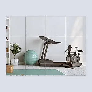 Full Length Wall Mirror Tiles - 12 PCS, 14x12 Inch Frameless Mirrors for Bedroom, Home Gym, Bathroom, Door  Shatterproof Mirror Tiles