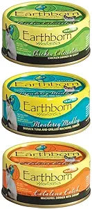 Earthborn Holistic Wet Cat Food Variety Pack - 3 Flavors (Catalina Catch, Chicken Catcciatori, and Monterey Medley) - 5.5 Ounces Each (12 Cans Total)