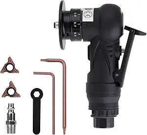 Mini Chamfering Machine 2 In 1 Air Chamfer Tool Deburring Tool for Metal Wood, Pneumatic Tools Small Hand Held Grinder Tools for Arc Corner 45 Degree Linear Beveling Trimming (Black)